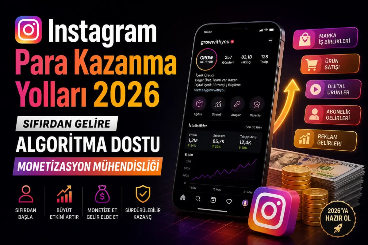 Instagram Para Kazanma Yolları 2026: Sıfırdan Gelire Algoritma Dostu Monetizasyon Mühendisliği