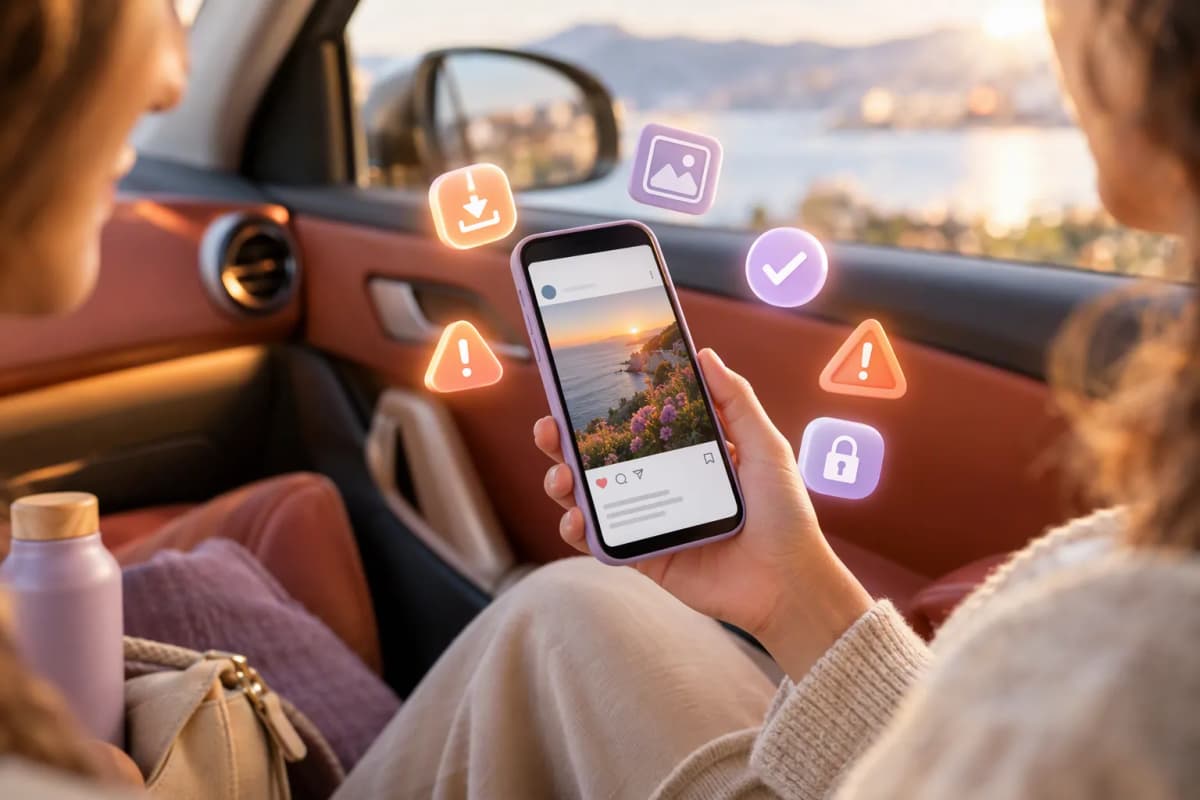 Arabada yolcu koltuğunda, pencere yanında telefon tutan kişi; yumuşak ikonlar